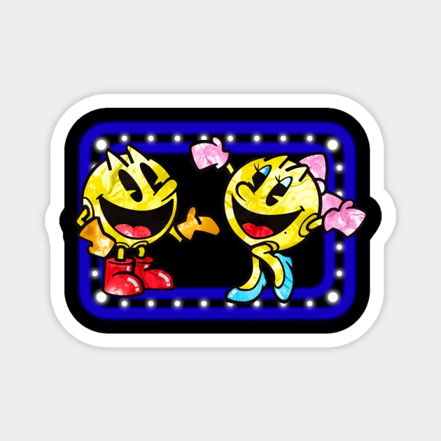 Mr. and Ms. Pac Man, Movie Stars Magnet by Leroy Binks