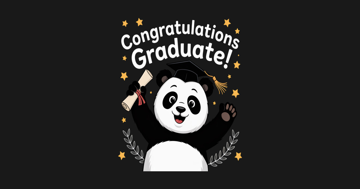 Cute Panda Bear Graduate - Cute Panda Bear Graduate - T-Shirt | TeePublic