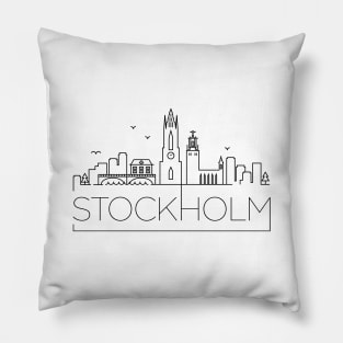 Stockholm Minimal Skyline Pillow