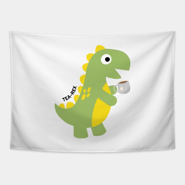 Tea-Rex Tapestry by JileeArt