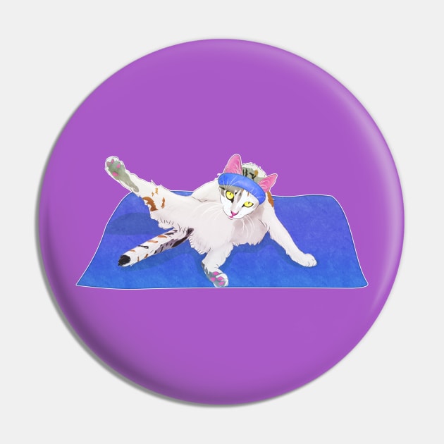 Yoga cat Pin by vixfx