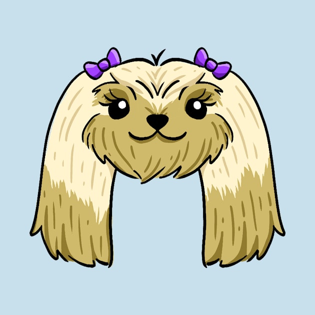 Cute mid long haired shih tzu by Pingolito