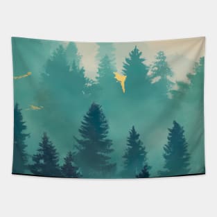 Foggy Forest Tapestry