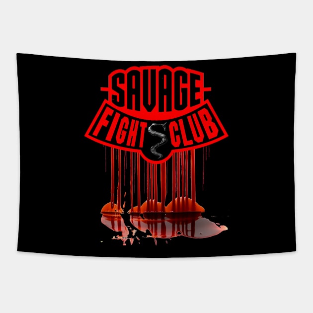 SAVAGE FIGHT CLUB Tapestry by BIG DAWG APPAREL