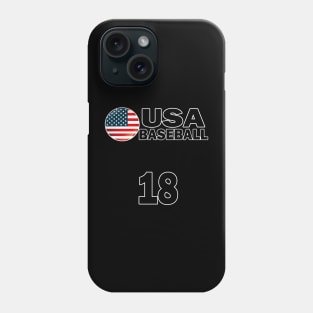 USA Baseball Number 18 T-shirt Design Phone Case