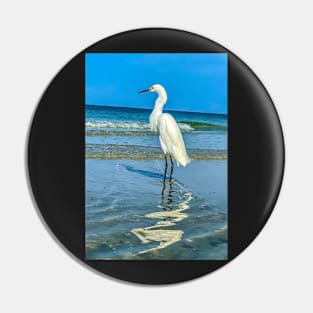 White Egret Pin