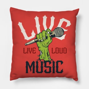 Live Music Zombie Hand // Support Live Music // Music Lover Pillow