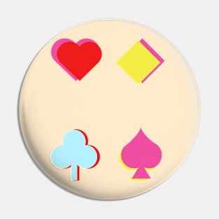 Alice in Wonderland Pastel Four Suits Colors Pin