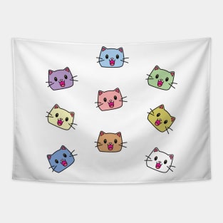 Cute Cat Face Sticker Pack 4 Tapestry