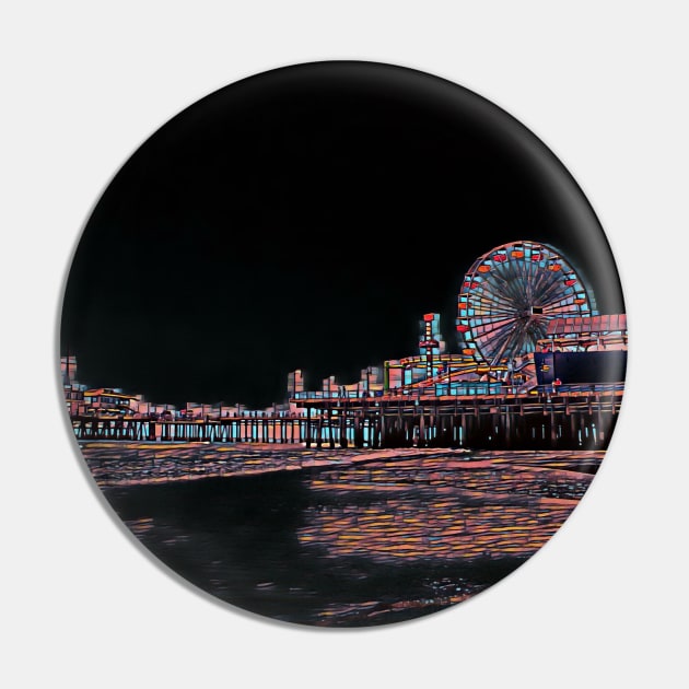 Stained Glass Santa Monica Pier Pin by Christine aka stine1