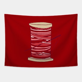 Thread Spool Japanese Ocean Wave (Red) Tapestry