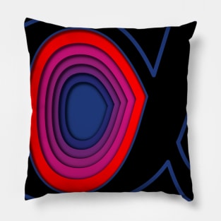 Generation alpha papercut colorful layered design Pillow