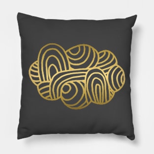 Gold Cloud Line Drawing - Gorgeous Metallic Cloud Design Pillow