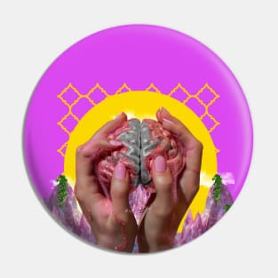 Glittering brain Pin