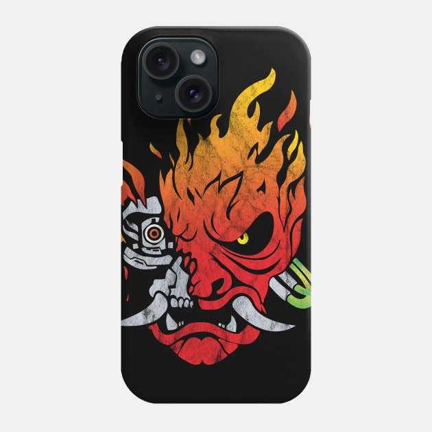 Cyberpunk 2077 - Flaming Samurai Phone Case by JHughesArt