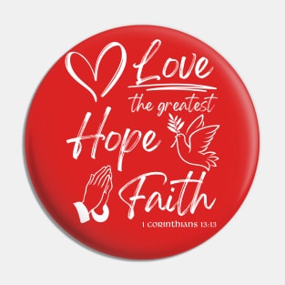 Faith Hope Love Graphic Cute Pin