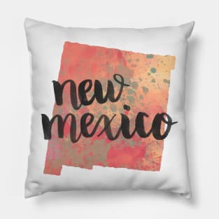 new mexico - calligraphy and abstract state outline Pillow