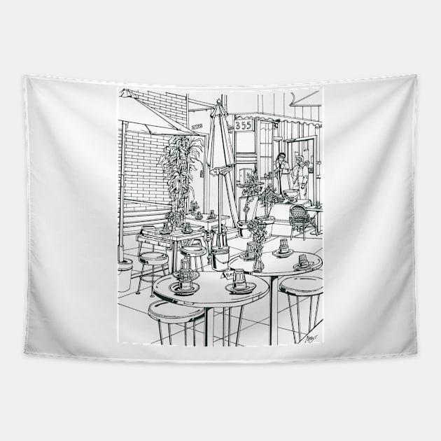 New York Cafe Tapestry by valery in the gallery