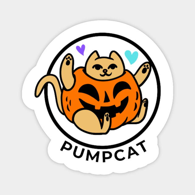 Pumpcat TShirt - Cat In Pumpkin Happy Magnet by Magnus28