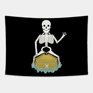 Skull coffin Tapestry