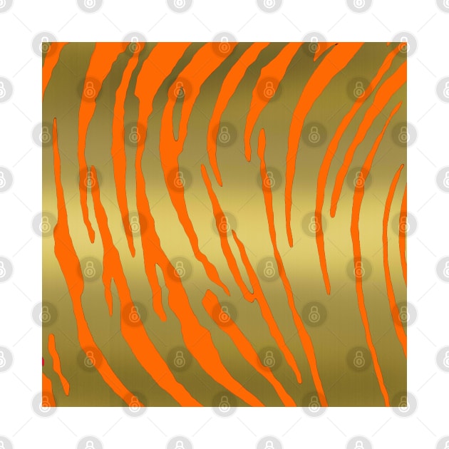 Gold Tiger Stripes Orange by BlakCircleGirl