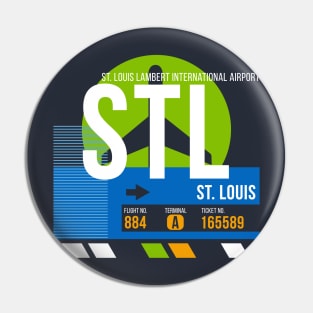 St. Louis (STL) Airport // Retro Sunset Baggage Tag Pin