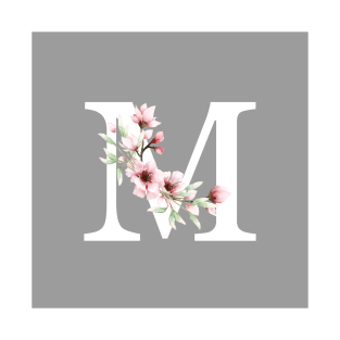 Letter M Monogram With Cherry Blossoms T-Shirt