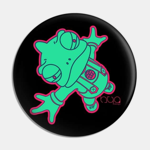 Flying Kameleon Pin by hyodesign