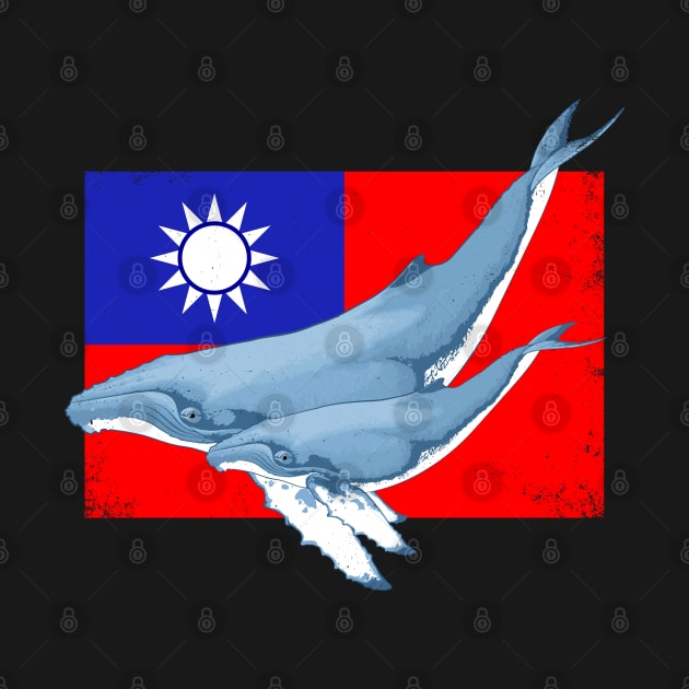 Humpback Whale Flag of Taiwan by NicGrayTees