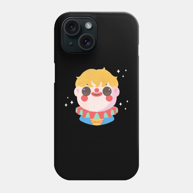 Funny and Happy Clown Cartoon Character for Halloween Phone Case by pinkginkgo