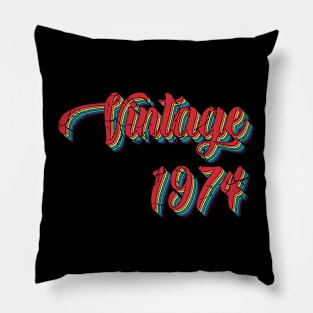 Vintage 1974 Retro Classic Groovy 70's 50th Birthday Pillow