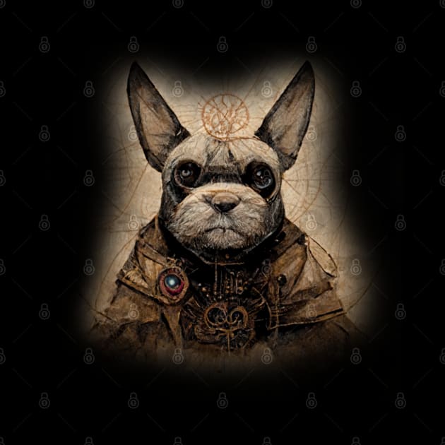 French Bulldog Surreal Steampunk Artwork, Dog Lover by maxdax