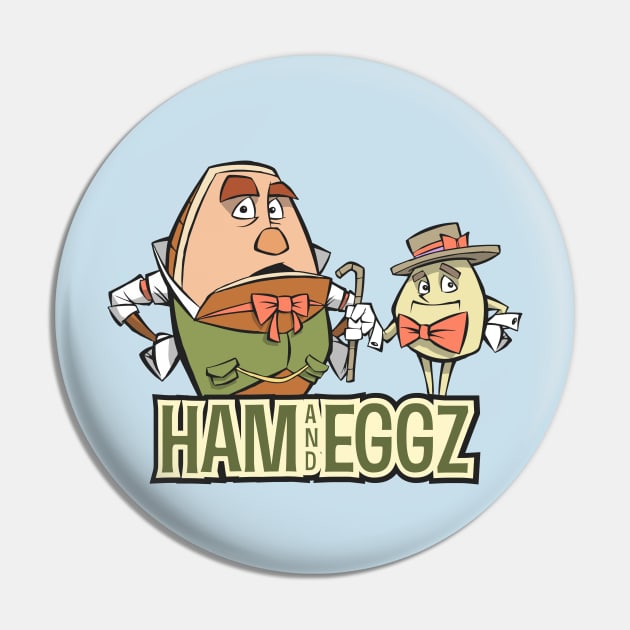 Ham and Eggz Pin by Chris Ganaway Art