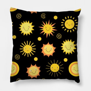 Cute Laughing Sun pattern Pillow