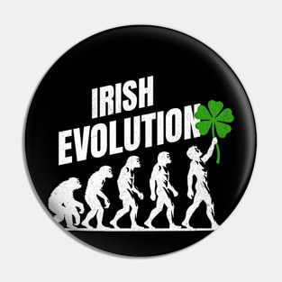 Irish Evolution Shamrock Funny Pin