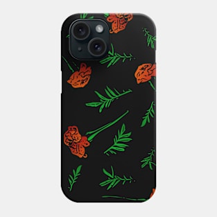 Marigold Floral Pattern with Leaves and Flowers Phone Case