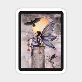 Autumn Raven Fantasy Gothic Fairy and Ravens Magnet