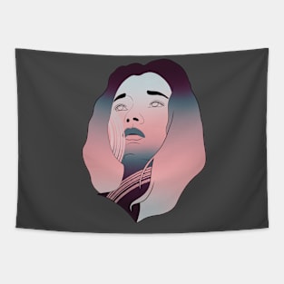 Retro Portrait of a Witchy Woman Tapestry