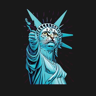 Funny Statue of Liberty With Cat's Head - Statue of liberty T-Shirt