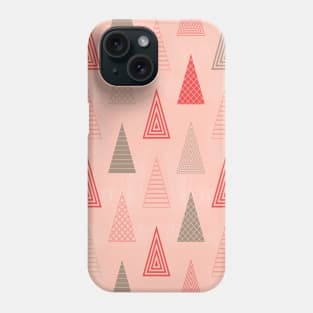 Blush Minimal Christmas Trees Phone Case