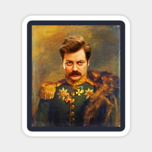 Ron Swanson Old Portrait Painting (Parks and Rec) Magnet