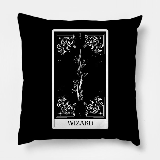 Wizard Tarot Card D&D Nat 20 Dungeons & Dragons Pillow by JaeSlaysDragons