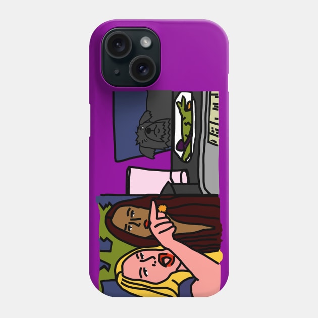 Woman Yelling at Cat Meme with Fergus the Dog Phone Case by ellenhenryart