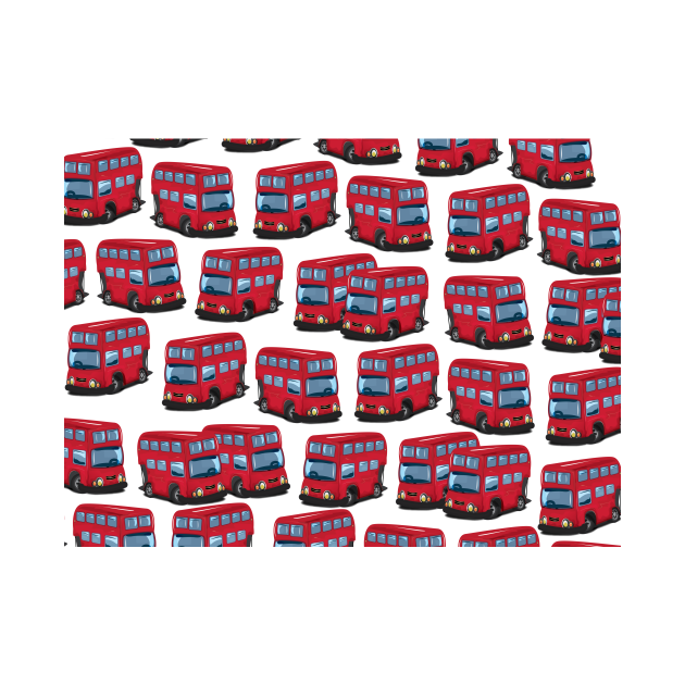 Discover Red London Bus Pattern - Red London Bus - T-Shirt