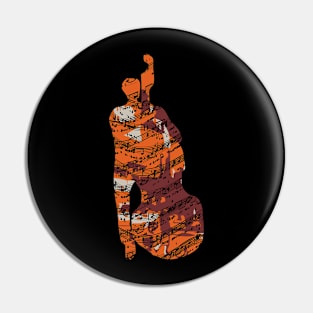Double Bass Musician With Musical Theme Pin