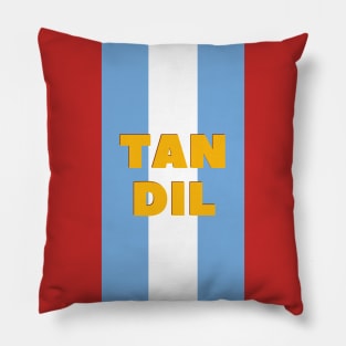 Tandil in Argentina Flag Colors Vertical Pillow