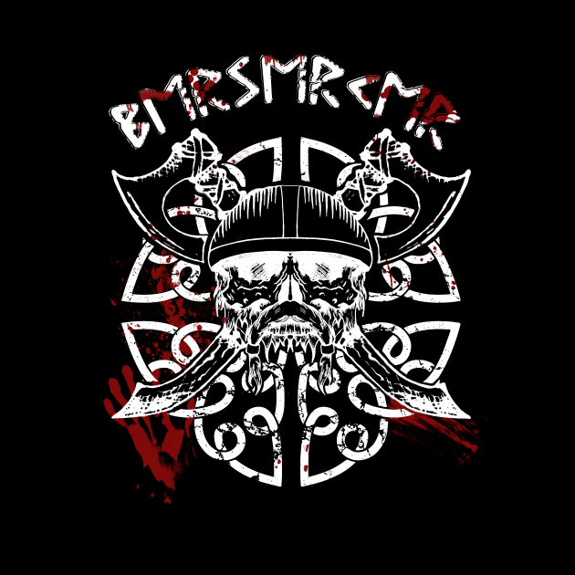 Bloody Warrior Viking Skull, norse by Lenny241