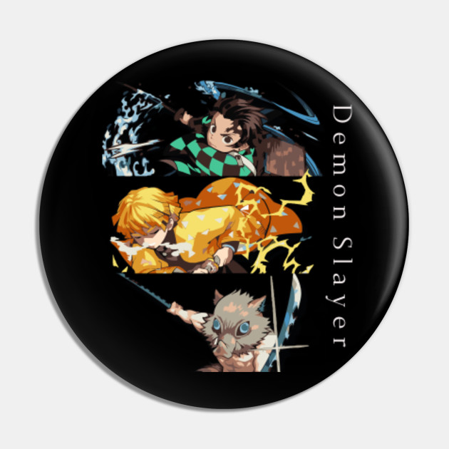 Tanjiro Zenitsu Inosuke Kimetsu No Yaiba Demon Slayer Anime Demon Slayer Kimetsu No Yaiba Pin Teepublic