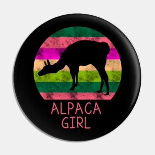 Alpaca Girl Llama Woman Pin