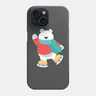 Polar Bear Go Skating for Merry Christmas Phone Case